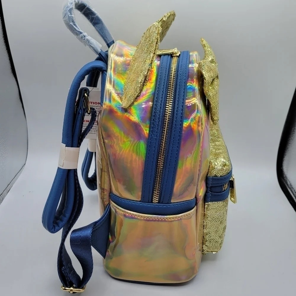 Loungefly Blue Earidescent Iridescent Disney World 50th Anniversary Backpack